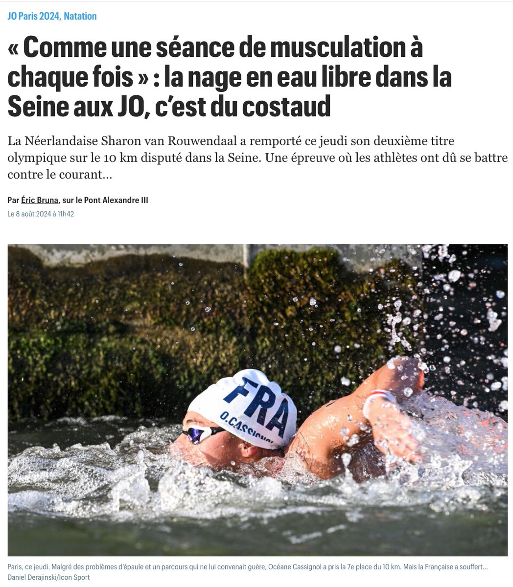denisedetralala's tweet photo. « On s’est coupé les mains et les bras » : la nageuse Française Océane Cassignol raconte « les #ronces » cachées de la #Seine https://t.co/oIM5jJ1sGj https://t.co/V8qiOAYVV0