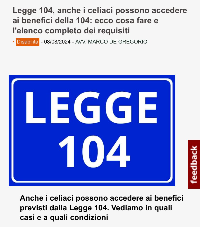Gio_Piglialarmi's tweet photo. Con l’aggiornamento dell’allegato 8 del DPCM 12 gennaio 2017, la #celiachia è a tutti gli effetti riconosciuta come #malattia #cronica e #invalidante. Secondo alcuni (https://t.co/Tmd0azBg9E), i celiaci avrebbero diretto ai permessi ex legge n. 104/1992. Resta da capire i casi. https://t.co/FmeRsDATo2