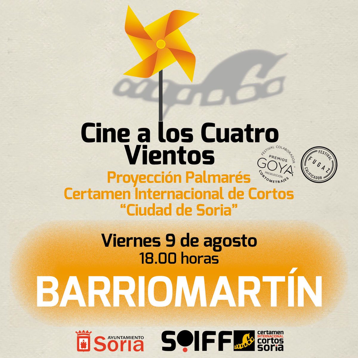 cortossoria's tweet photo. Y seguimos girando con "Cine a los Cuatro Vientos ".
Mañana, día 9 de agosto, Barriomartín.
@cjuventudsoria @Ayto_Soria
#EligeSoria #eligecine #soiff #eligecorto https://t.co/xR4tlLsNLv