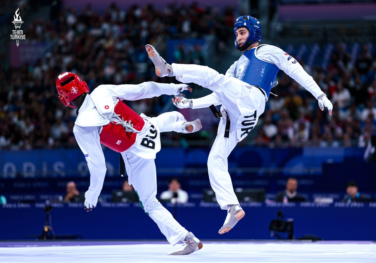 TeamTurkiye's tweet photo. #Paris2024 Olimpiyat Oyunları'nda milli taekwondocumuz Hakan Reçber, erkekler 68kg repesaj karşılaşmasında Brezilya'dan Edival Pontes'e 2-1 mağlup olarak oyunlara veda etti.🥋

🇹🇷Ülkemize daha önce olimpiyat madalyası kazandıran ve #Paris2024'te ülkemizi temsil eden sporcumuza mücadelesi için teşekkür ediyoruz.