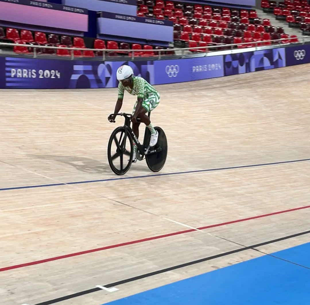 omondike_'s tweet photo. During the #OlympicGames German team gave Nigeria’s Cyclist, Ese Ukpeseraye, one of their bicycle to train as she had none from Nigeria 

#EseUkpeseraye #german #nigeria #olympics2024 #ParisOlympics2024 #cyclist #factory78 https://t.co/2jOjuUAE3R