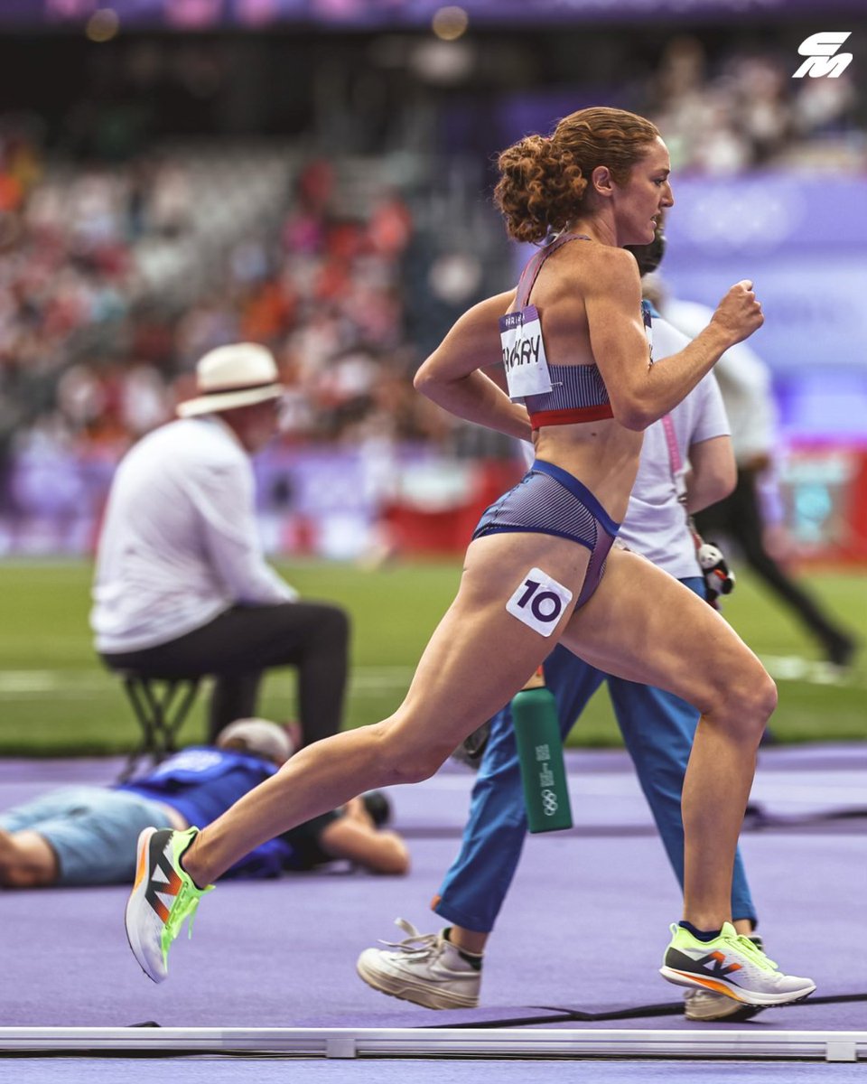 ChrisChavez's tweet photo. 🇺🇸 Team USA's Emily Mackay explains feeling "flat" during the 1500m semifinals. Finished 13th in 4:02.03. 

A fast section where 3:57.31 did not advance to the final. 

Here's what she said after the race:
“I just felt really flat out there today. I don’t really know what happened. I felt a little bit flat on my warm-up, but I tried not to let it get in my head because sometimes that just happens and everything is fine when you step out onto the track. So I’m not quite sure, but if I had to guess, it’s probably mental and physical exhaustion. I poured so much mentally and physically just getting to this point and it definitely took a toll on me as much I didn’t want it to...

I tried to reframe the Trials as something that was going to prepare me for this experience, with it being three rounds. My first outdoor team, my first Olympic team – so many firsts and so much to be proud of. I told my self I wouldn’t be upset if I didn’t make the final but, obviously, that was my big goal and I thought it was very realistic and I believed in myself so much that I could make it happen. I’m upset but I’m also so proud and have so much to be thankful for.” 

📸 @justin_britton 

#Paris2024 #Olympics #Athletics