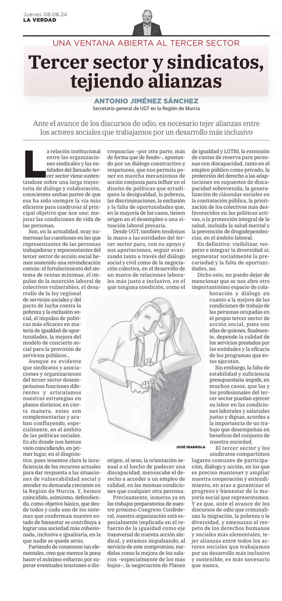 Tercer sector y sindicatos, tejiendo alianzas, <a href="/UGT_Comunica/">UGT</a> <a href="/UGTMurcia/">UGT Región de Murcia</a>