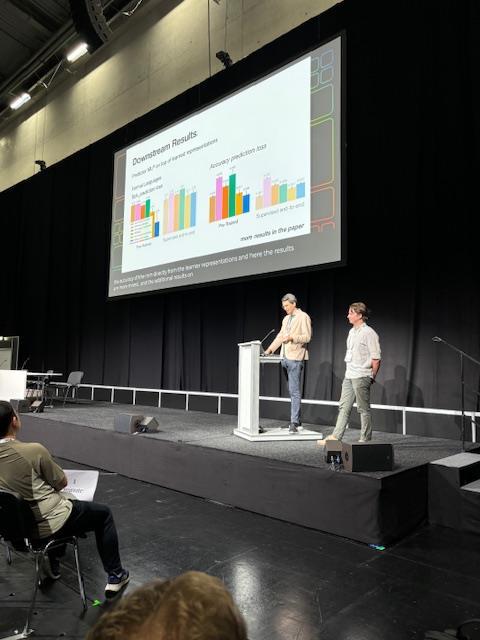 FaccioAI's tweet image. Had a great time presenting at #ICML2024 alongside @idivinci & @LouisKirschAI. But the true highlight was @SchmidhuberAI himself capturing our moments on camera! #AI #DeepLearning