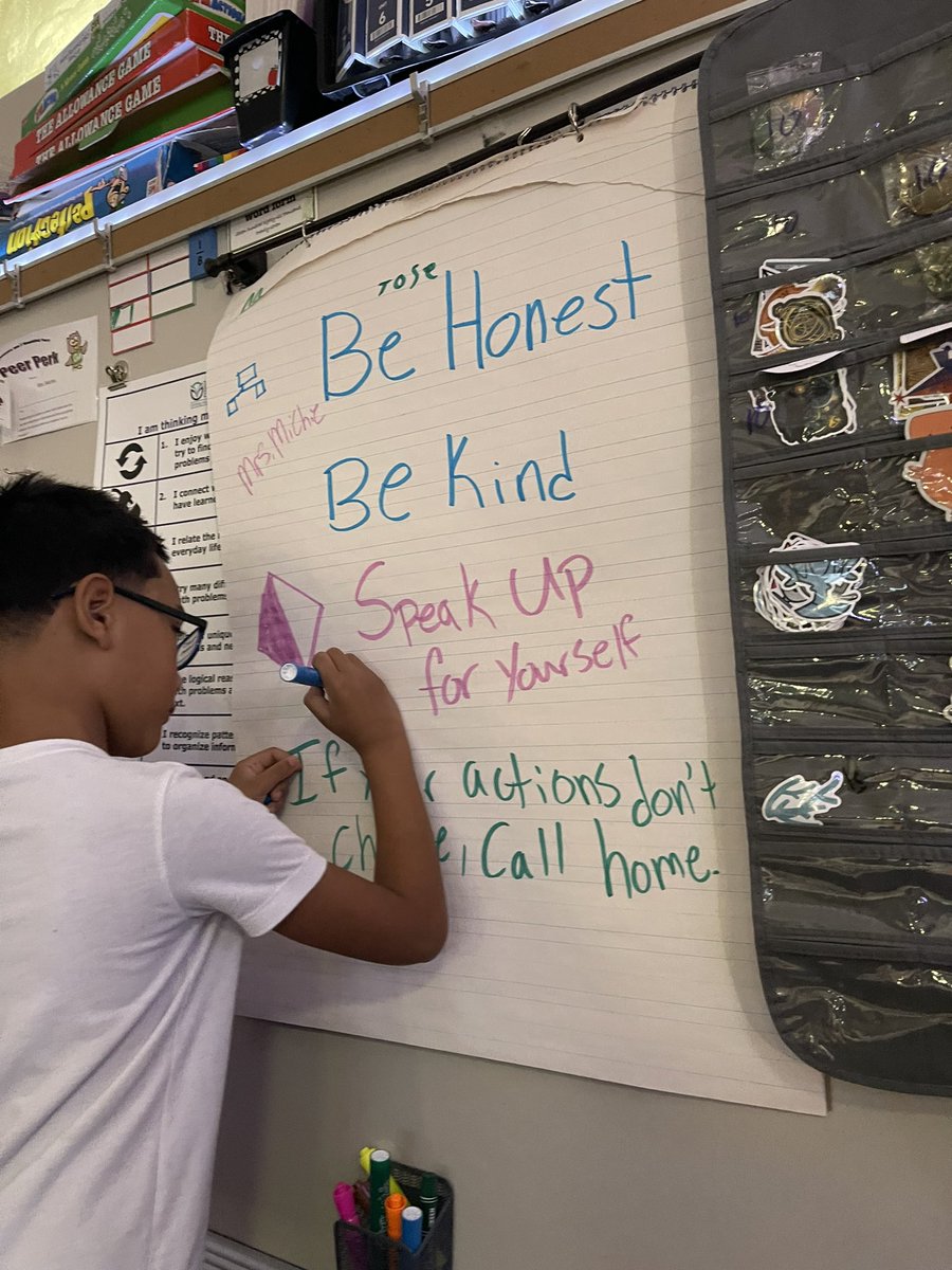 CnhBethechange's tweet photo. We made our class commitments and consequences today in both classes to make sure we are all on the same page for the year. #ourclassroom #allmeansall #everychildeveryday #collectivecommitment @Oaks4th @HumbleISD_OE https://t.co/mRHehs07Xm