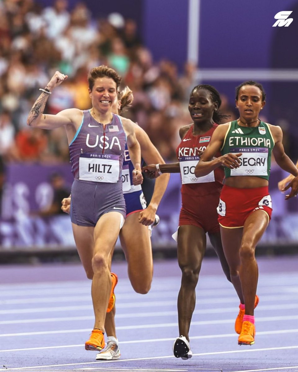 ChrisChavez's tweet photo. 🇺🇸 U.S. Olympic Trials champion @Nikki_Hiltz on what we may see in the final. 

They advanced to the Olympic 1500m final on Saturday night by running 3:56.17 for third in the semifinal.

They believe they can medal.

🗣️ “Anything can happen, but I could see close to 3:50 flat. I don’t know though, it could be tactical. You never know… I just want to place high. I want a medal, I really do. Why not me? I think 3:53, 3:54, around there is probably what shape I’m in — but you never know what good competition can bring out of you."

The current American record is 3:54.99. 

📸 @justin_britton 

#Paris2024 #Olympics #Athletics
