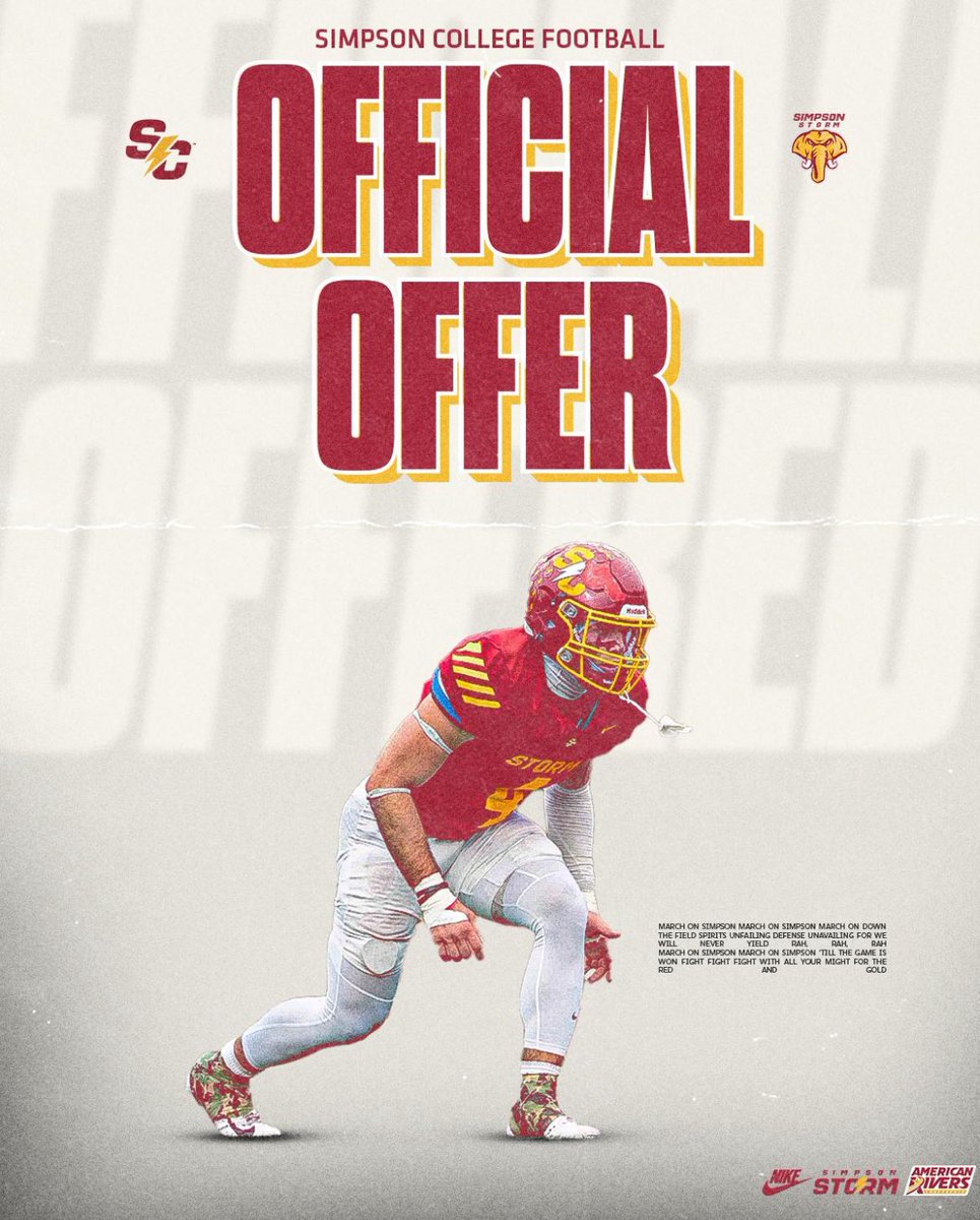 Rowan Bray (@rowanbray3) on Twitter photo Thank you <a href="/ReedHoskins/">Reed Hoskins</a> for giving me the opportunity to play at <a href="/scstormfootball/">Simpson Football ⚡️</a>!!!
<a href="/LNEagleFootball/">Eagle Football</a> <a href="/CoachEslick/">Coach Eslick</a> <a href="/CoachALierman/">Coach Lierman</a> Thank you <a href="/ReedHoskins/">Reed Hoskins</a> for giving me the opportunity to play at <a href="/scstormfootball/">Simpson Football ⚡️</a>!!!
<a href="/LNEagleFootball/">Eagle Football</a> <a href="/CoachEslick/">Coach Eslick</a> <a href="/CoachALierman/">Coach Lierman</a>
