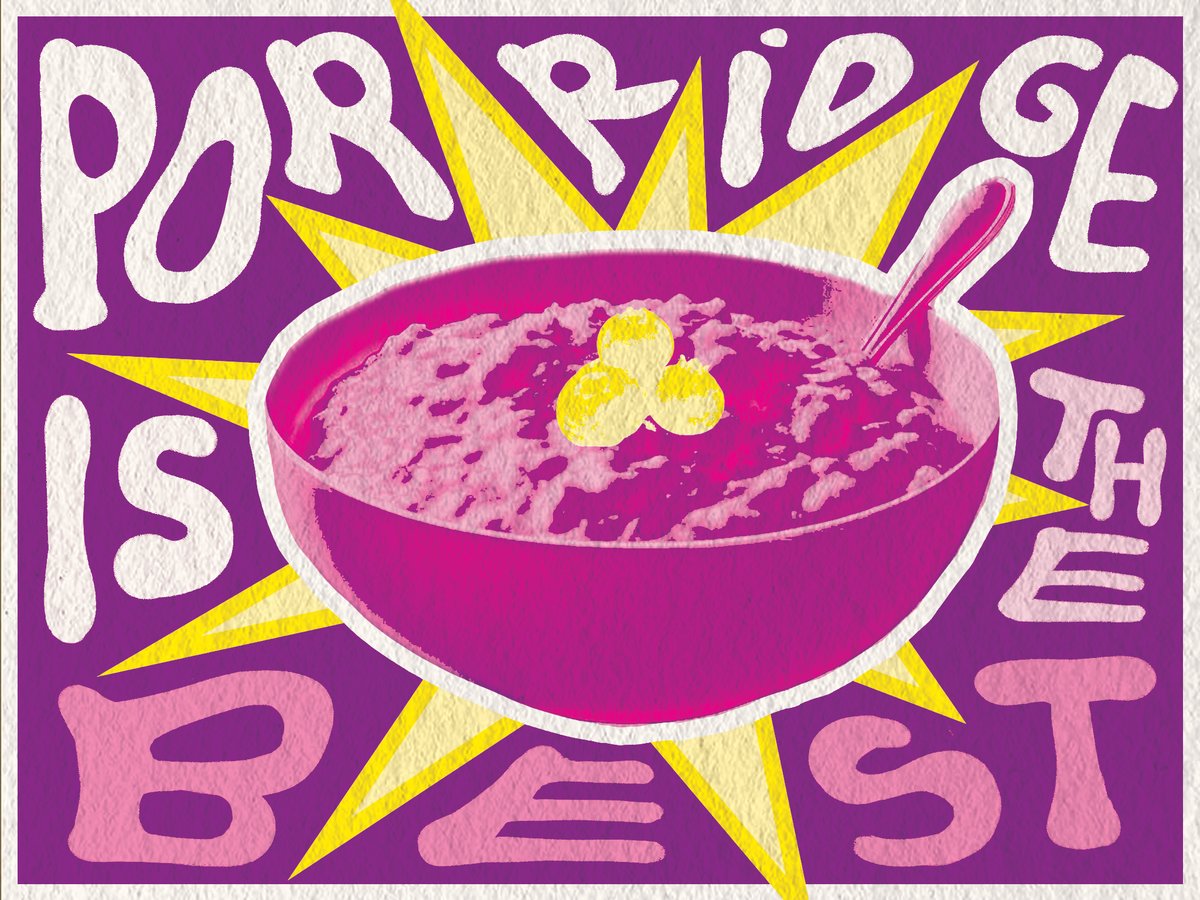 aoradesign18's tweet photo. Porridge truthers RISE!

#porridge #porridgebowl #aura #vintage #style #design #graphicdesign #color #alt #texture #crunchy #purple https://t.co/ypdA77lw3i