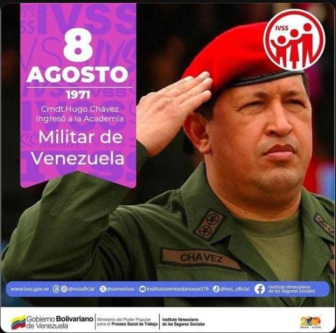 #08Ago🇻🇪| Desde el ingreso del comandante a esta institución castrense se convirtió en el epicentro de la formación política y social de nuestro líder 
#PuebloSonrienteYEnPaz #salud #ivss #Guárico #Fiscalización
<a href="/NicolasMaduro/">Nicolás Maduro</a>
<a href="/Somosivss/">Instituto Venezolano de los Seguros Sociales</a> <a href="/MagaGutierrezV/">Magaly Gutiérrez Viña</a> <a href="/delcyrodriguezv/">Delcy Rodríguez</a>