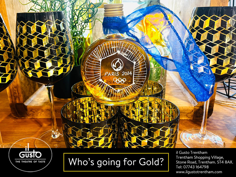 Who's going for Gold? We're celebrating Team GB's Olympic success with this fabulous Salted Caramel Tequila, who wouldn't like to try this? It's a clear winner in any event!! il Gusto, Trentham Shopping Village, Stone Road, Trentham. ST4 8AX. Open 7 days. Tel: 07743 164798