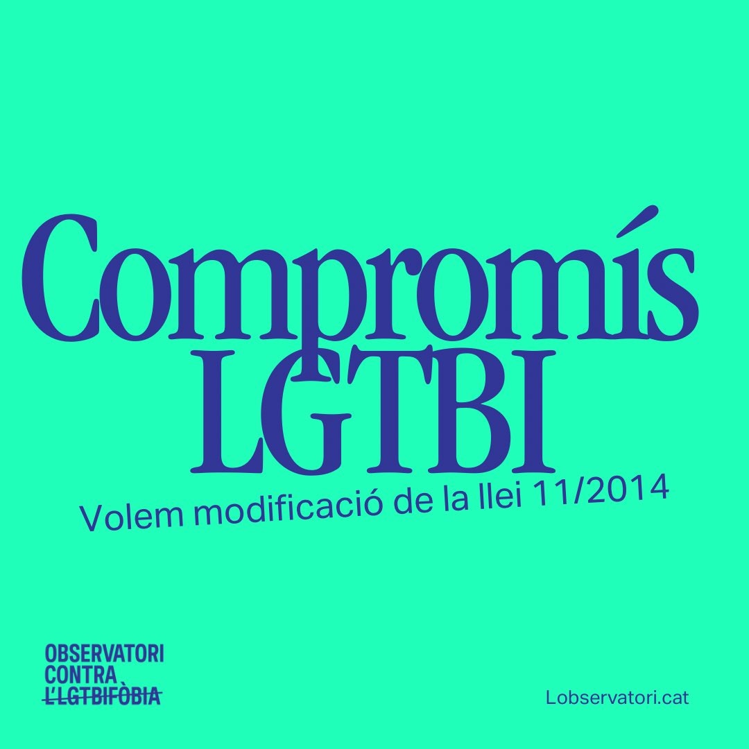 🌈🌈Cal Activar modificació llei 11/2014🏳️‍⚧️🏳️‍⚧️

 🔴D'acord amb el "Compromís LGTBI" públic amb L'Observatori de les diferents candidatures  ( <a href="/socialistes_cat/">Socialistes PSC/❤</a>,<a href="/JuntsXCat/">Junts per Catalunya🎗</a>,<a href="/Esquerra_ERC/">Esquerra Republicana</a>, <a href="/SomComuns/">Comuns</a> i <a href="/cupnacional/">CUP Països Catalans</a>) de presentar i registrar immediatament la modificació de la llei