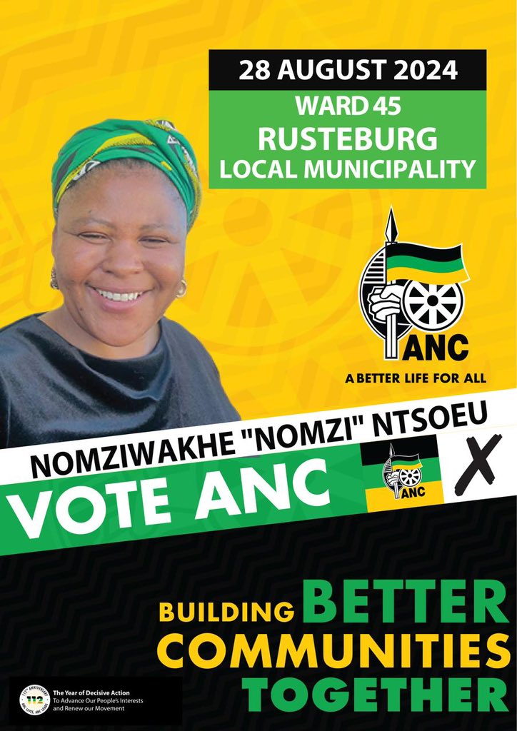 The ANC North West urges all eligible voters to head to their voting stations on the 28 August 2024, and support the ANC Ward Councillor candidates.

#VoteANC