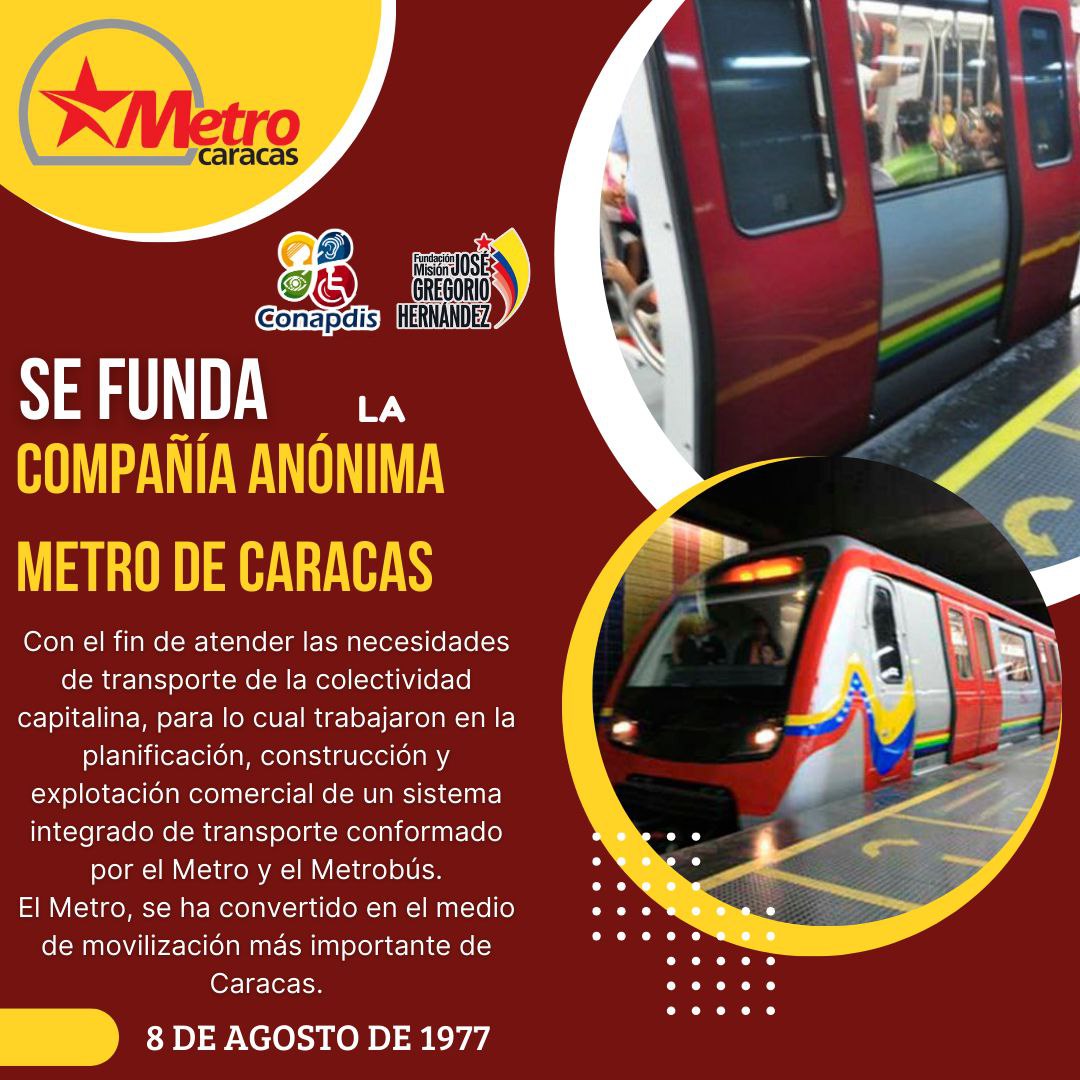 #Efeméride || Desde su inauguración, el <a href="/metro_caracas/">Metro de Caracas</a> ha sido una parte fundamental de la infraestructura de transporte público de la ciudad, facilitando el desplazamiento de millones de usuarios diariamente. 
<a href="/NicolasMaduro/">Nicolás Maduro</a> 
#08Ago