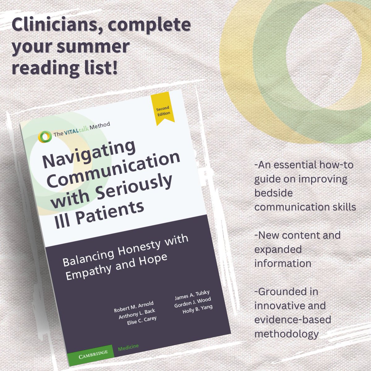 vitaltalk's tweet photo. This essential guide offers clinicians practical strategies to master the art of compassionate, clear, and effective communication. The perfect way to complete your summer reading list! #VitalTalk #SummerReading #CommunicationSkills #PracticalGuide https://t.co/kuc5Syjftc