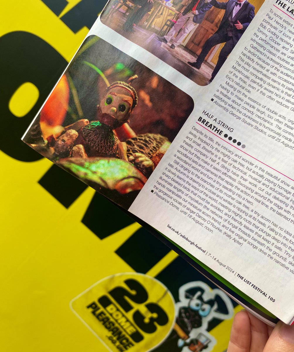 It’s 🌟🌟🌟🌟 for #Breathe from <a href="/thelistmagazine/">The List</a>!!! 

So exciting to see it in print on page 105! 📰

‘the talented threesome build a woodland world and turn a tiny seedling into a hero’ 🌱💚

Read the full review here: list.co.uk/news/45325/hal…