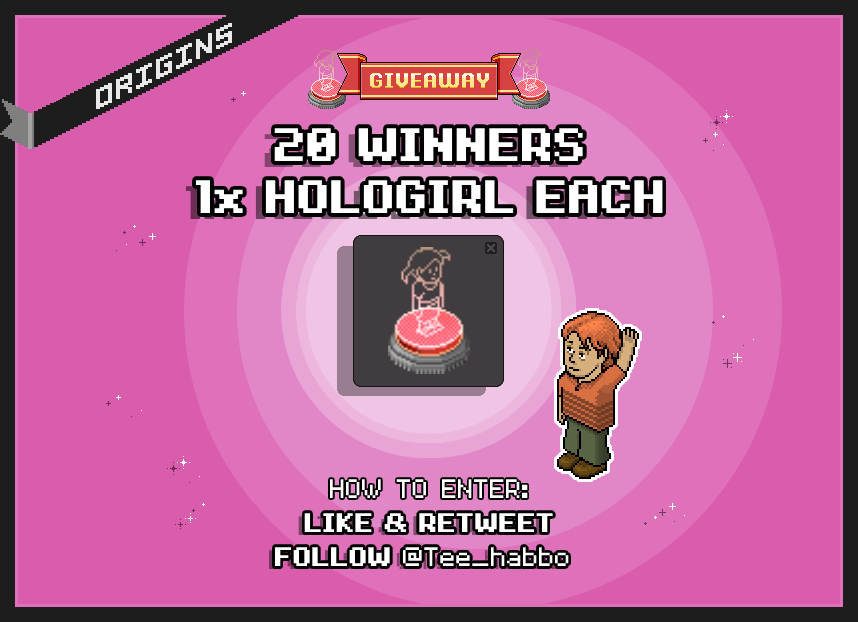 ♀️ Origins Hologirl Giveaway ♀️

Rules:
1️⃣ Follow: <a href="/Tee_habbo/">Tee</a>
2️⃣ Like &amp; RT - by 5pm UTC on August 11th (Sun)

Good Luck <3. Next giveaway will be a big one I think ;)