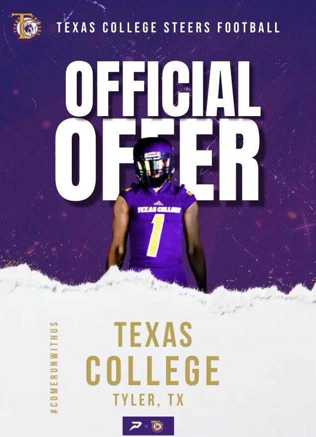 After a great talk with <a href="/CoachPerkinsM/">Marcus Showtime Perkins Jr.</a> . I'm blessed to recieve an offer from Texas College! <a href="/JPIIHS_Football/">JPIIHS Football</a>