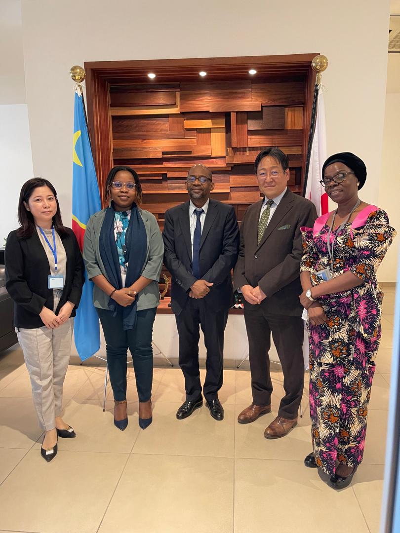Jeudi 08 août 2024,Kinshasa:  ONU Femmes et  @Japan_RDCongo ont échangé sur les avancées et perspectives de partenariat en matière de protection, autonomisation économique et participation des femmes et des filles, et la prise en compte du genre dans la réponse humanitaire en RDC