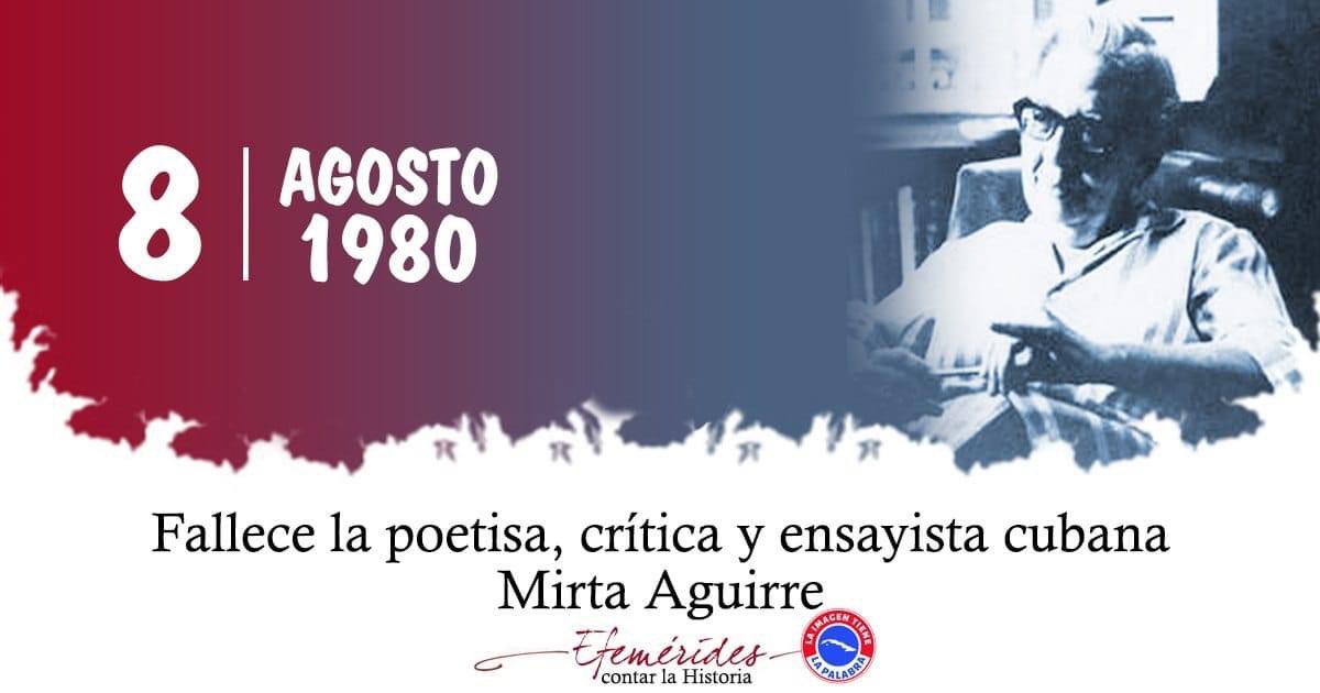 cadenagramonte's tweet photo. #8deagosto 1980| Fallece la poetisa, crítica y ensayista cubana, Mirta Aguirre
#CubaEsCultura #Camagüey https://t.co/CuHX5Eb48y