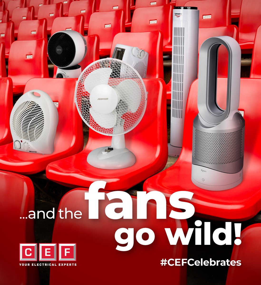 And the fans go wild… (all 75+ of them)🏃‍♂️💨

Check out our full range of fans here.👉 brnw.ch/21wLuEg

#CEFCelebrates #Fans #CoolAir