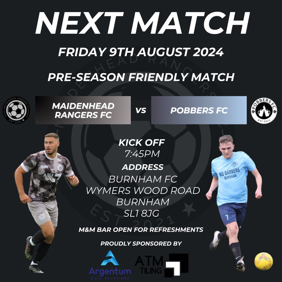 MaidsRangersFC's tweet photo. Tomorrow we take on Pobbers in another tough pre-season friendly down at the new home at Burnham FC. Come down and spend your Friday night watching what should be a great game!🍻 https://t.co/cozOWhzkJm