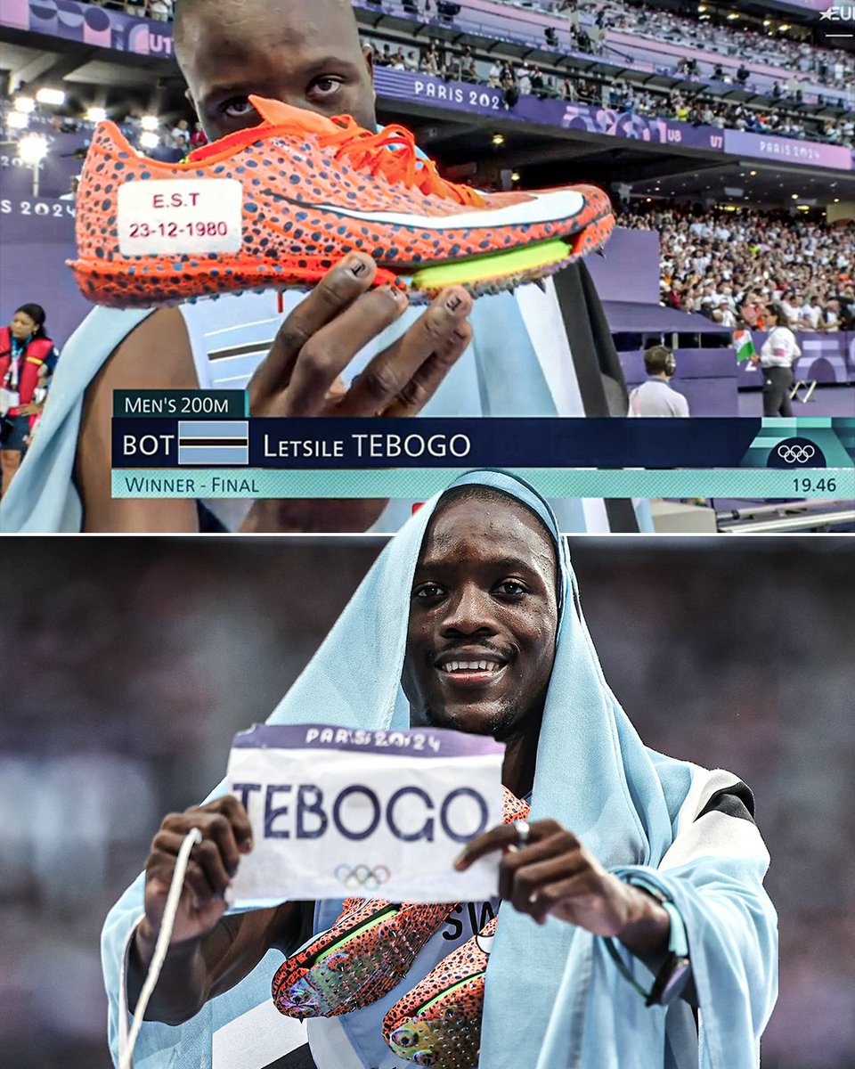 Letsile Tebogo dedicated his men’s 200m victory to his mother, who sadly passed away just a few months before Paris 2024 🥺🥇