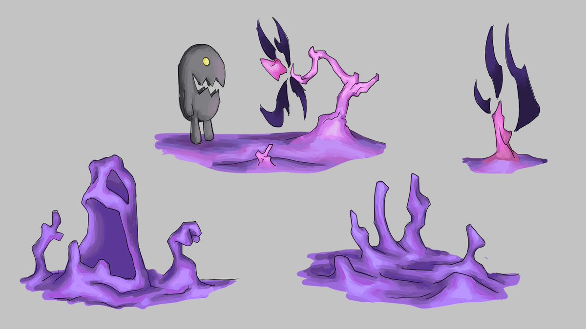 coolshadegames's tweet photo. Doing some sketches of the environment for the new level in Shadey's Quest. Currently exploring the location's primary colors. They need to look cool and organic, but also not too aggressive, you know?
#indiedev #indiegame #autobattle #roguelike #2d https://t.co/gxRmpV7DQu