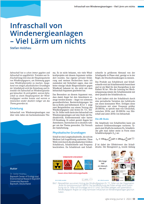 Ich wurde gebeten für EnBW ECO Journal einen Beitrag zu #Infraschall und Windenergieanlagen zu schreiben.

PDF hinter gibt es hier:

bayceer.uni-bayreuth.de/infraschall/de…