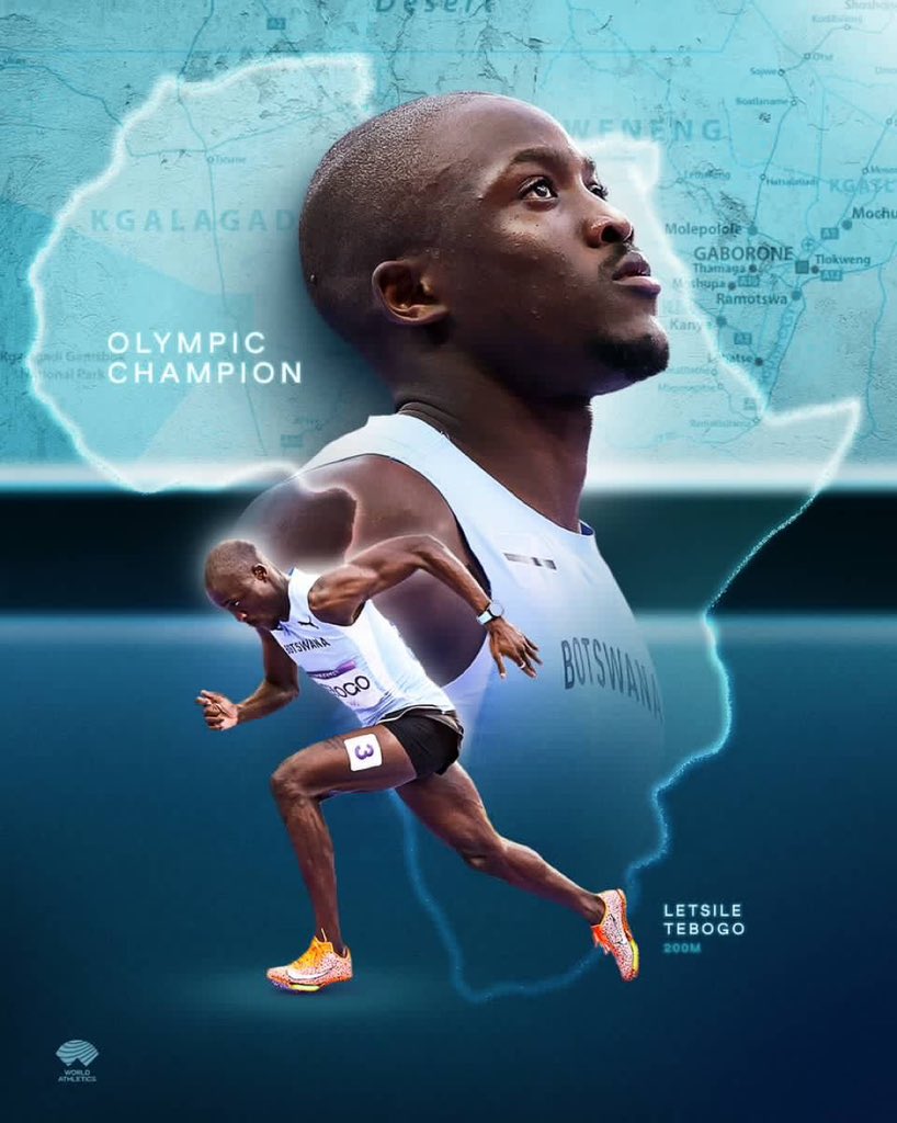 CliveKyazze's tweet photo. #JustIn

Letsile Tebogo becomes the first African man to win the 200m gold at the #Olympics 

Tebogo ran a time of 19.46 in the #Paris2024 200m final to also win Botswana’s 1st #Gold in the hostory of the games 

#CliveInParis https://t.co/Nlo1dZoiIx