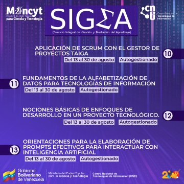 #08Agos | ¡Descubre los nuevos cursos gratuitos que el CNTI tiene para ti!

Tienes hasta el Domingo 11 de agosto

¡Inscríbete ya!

sigmaformulario.cnti.gob.ve