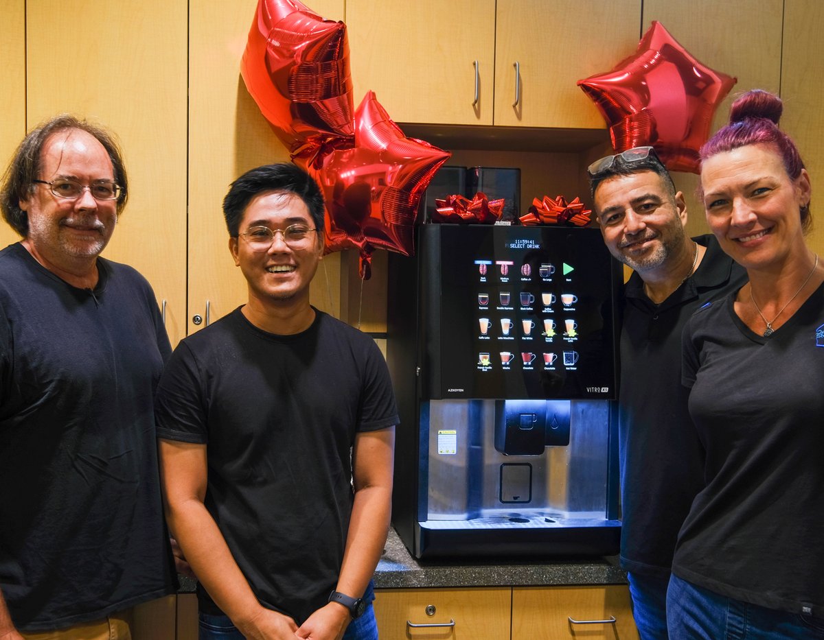 UFInnovate's tweet image. A big thank you to @optimalstation, a local partner of UF Innovate | Accelerate, for providing our #HubSweetHome with a brand new coffee machine! We are so grateful to receive this cutting-edge machine to provide high quality coffee to all of our wonderful resident clients.