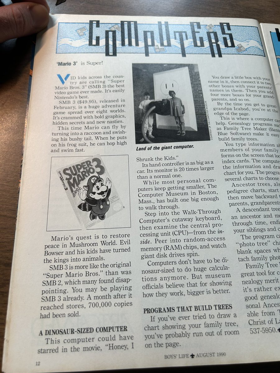 NES_Professor's tweet image. The pictorial tour of old August issues of Boys’ Life magazine continues! #SMB3