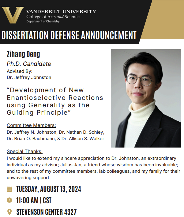 The Johnston Group (@jnjchem) on Twitter photo Join us on August 13 as Zihang sticks his landing, in true Olympic style! <a href="/VanderbiltChem/">Vanderbilt Chemistry</a> <a href="/VUGradSchool/">VU Graduate School</a> Join us on August 13 as Zihang sticks his landing, in true Olympic style! <a href="/VanderbiltChem/">Vanderbilt Chemistry</a> <a href="/VUGradSchool/">VU Graduate School</a>