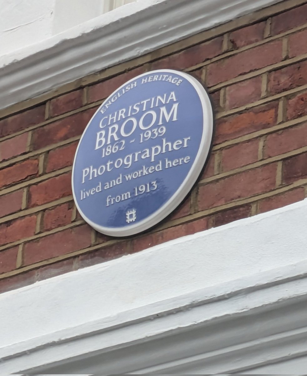 A brief pilgrimage today to see the newly installed blue plaque for Christina Broom at her once home in Fulham. Thanks to the efforts of Dr Margaret Denny who made the application several years ago and to which I eagerly gave my support.