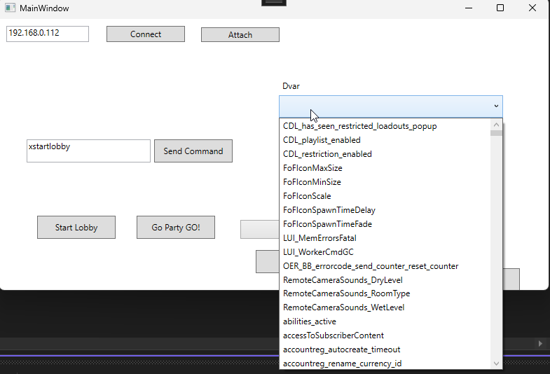 Tustino's tweet photo. Added a dvar list I found on unknowncheats to my BO6 tool to easily change dvar values. Its a MWIII dvar list but the hashes are the same https://t.co/0VAV7RLjXU