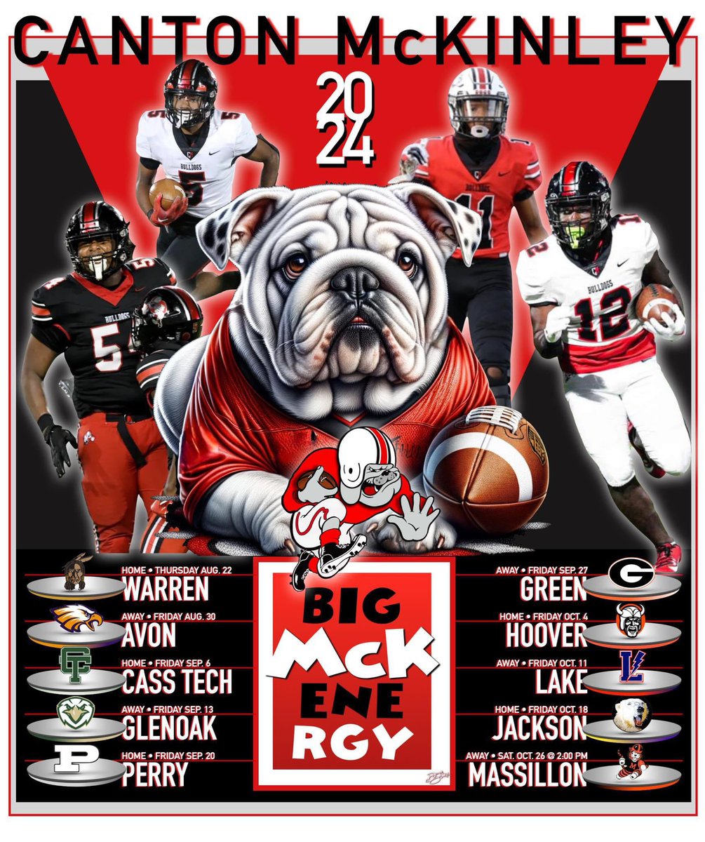 CantonMcKinley's tweet photo. #GoPups🐾
TWO weeks from today - Bulldog football we will play!
2024 kicks off with Warren G Harding at #TBHoFstadium. #WCAMASIT THURSDAY Aug 22 at 7:00 P. M. https://t.co/8Pg8b1KOaX