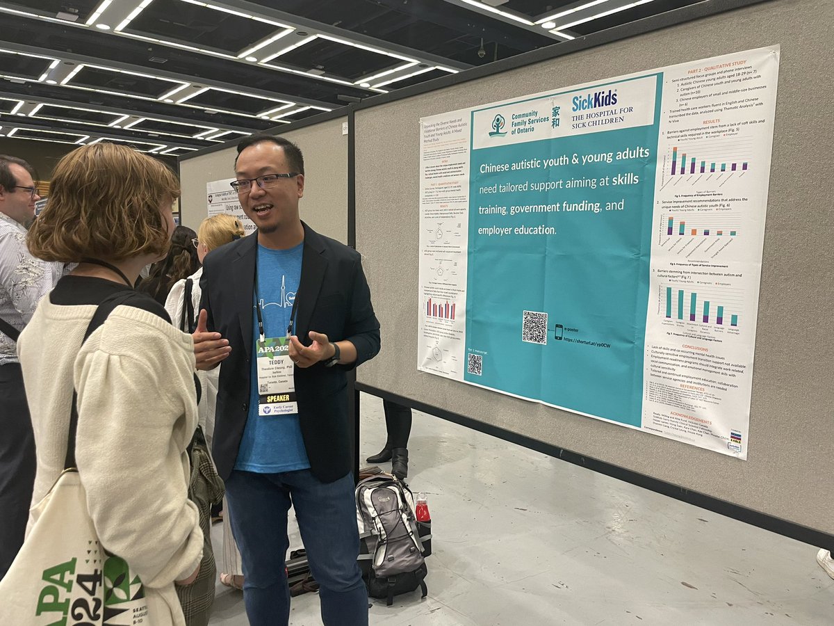 Sharing our findings from a collaborative project with community partner <a href="/CFSO_TO/">CFSO</a> on how to support Chinese #autistic individuals to get ready for employment. We found that there are autistic related and cultural factors that hindering them. #apa2024