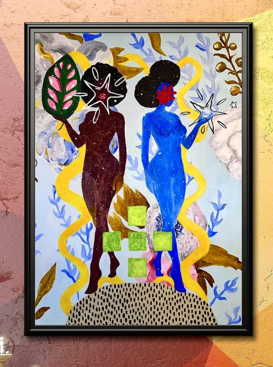 RachelStewarts's tweet photo. Lena &amp; The Geomorphologist 🪻💫
Acrylic on canvas 
30x40
Prints and originals available. 
https://t.co/yUtCWn8m70 

Based on the movie Annihilation (2018)

#art #annihilationmovie #blackart #artist #scifi #sciencefiction #modernart #contemporaryart https://t.co/1e8iOo92fN