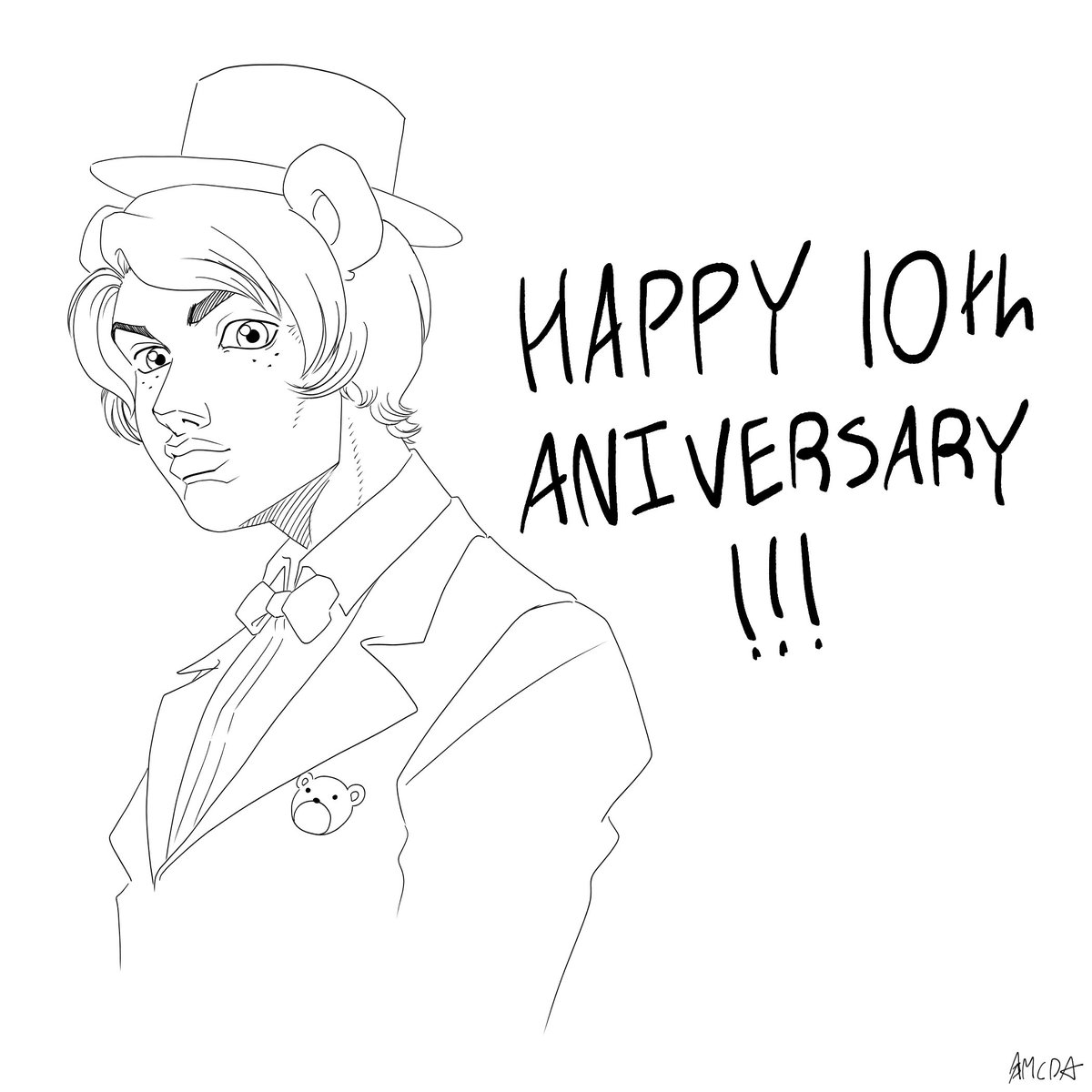 aamcdstarart's tweet photo. Celebrating the 10th anniversary of FNaF with a sketch of a gijinka Freddy from an artist that I used to look up to and was pretty much the reason why I got into FNaF.

Freddy gijinka design: pole-bear

#FNAF #FNAF10thAnniversary #FreddyFazbear #art #digitalart #fanart https://t.co/Gsczg9I70r
