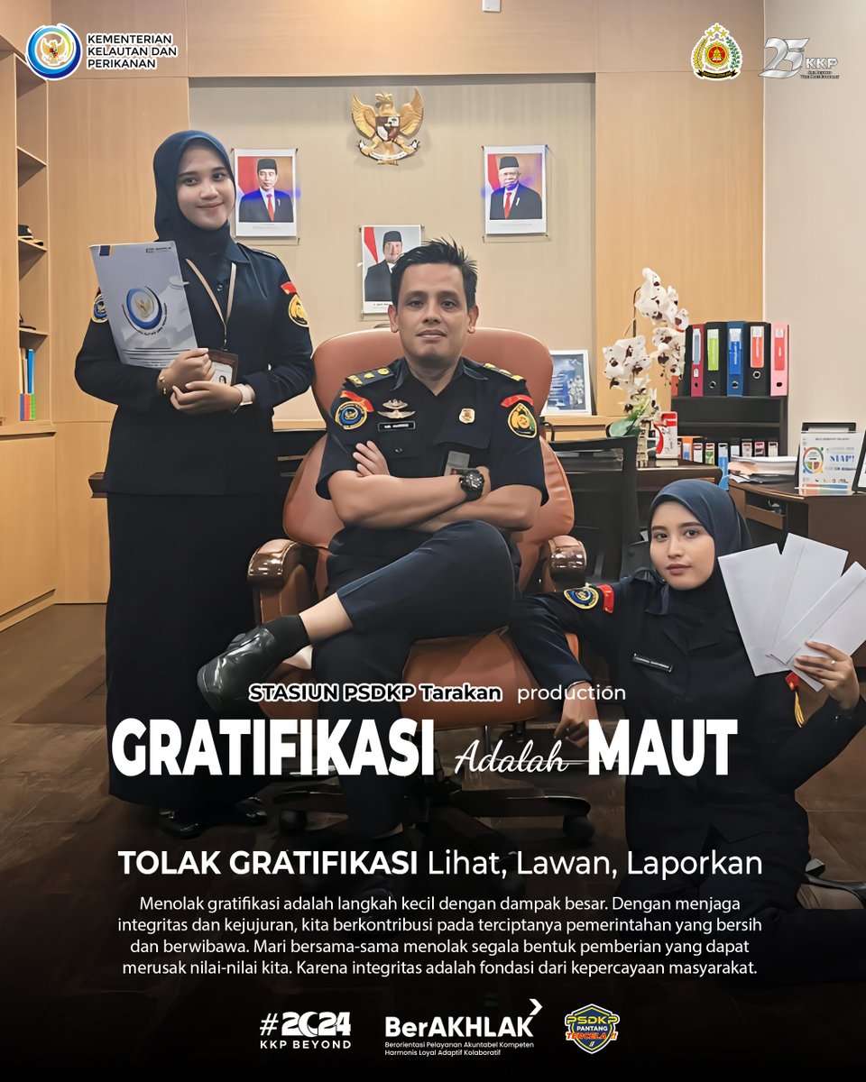 Halo #SahabatBahari, gratifikasi
adalah jebakan manis yang bisa berujung maut bagi integritas.
Menolak gratifikasi bukan sekadar kewajiban, tapi cerminan dari integritas dan komitmen kita untuk menciptakan lingkungan yang bersih dan adil.