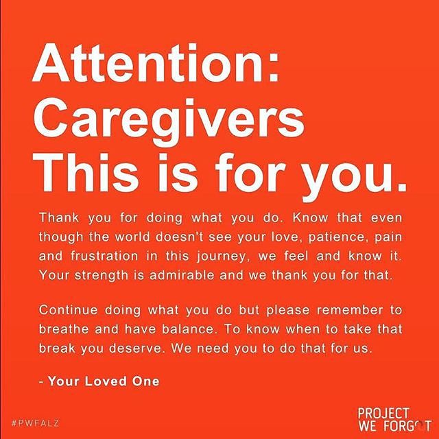 Self care can feel impossible. Worse, yet, it can feel like a betrayal of our commitment to give care or a betrayal of our loved one. For our own wellbeing and that of our loved one, self care is not a choice. Self care is a necessity. 

#Alzheimers #dementia #mentalhealth