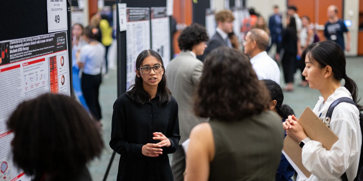 UTMDAnderson's tweet photo. Today, students from the CATALYST Summer Training Program presented their research projects. From the 16 programs, more than 230 posters were presented and eight awards were given. #Research #SummerTraining #STEMEducation #MDAnderson #EndCancer https://t.co/rpyuG4VM1n