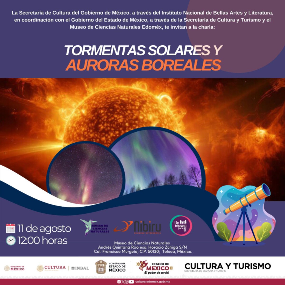 Este domingo estaremos en Toluca, en el Museo de Ciencias Naturales Edoméx. Exploraremos misterios del Sol y nuestra atmósfera, no te lo pierdas ✨☀️

#Nibiru #Edomex #sol #carringtonevent