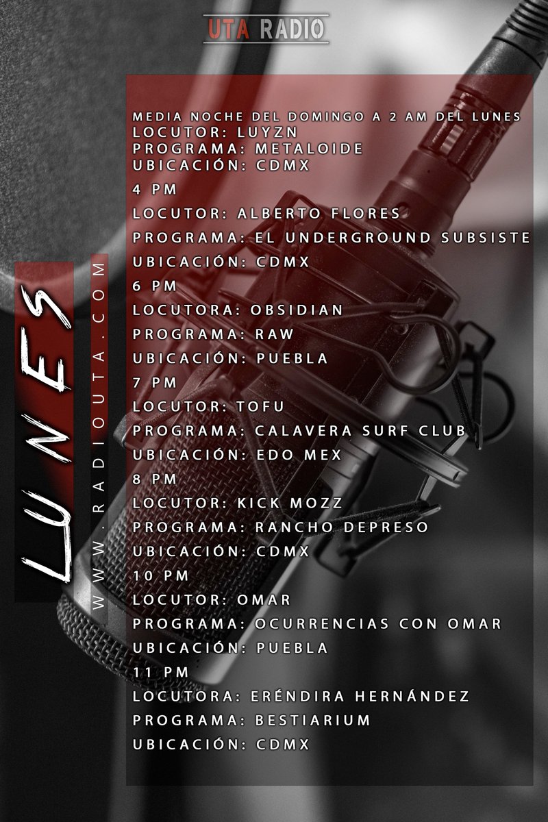 ZonebsRadio's tweet photo. #LunesAntidepresivos de #UTARadio presenta https://t.co/elbIBYiyol