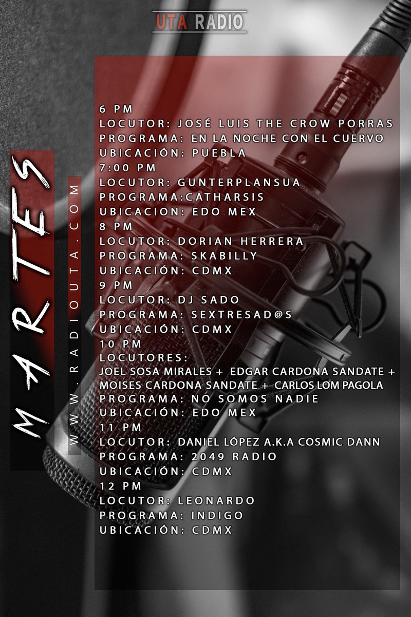ZonebsRadio's tweet photo. #MartesdeTerrock de #UTARadio presenta https://t.co/5ksVkYS8hK
