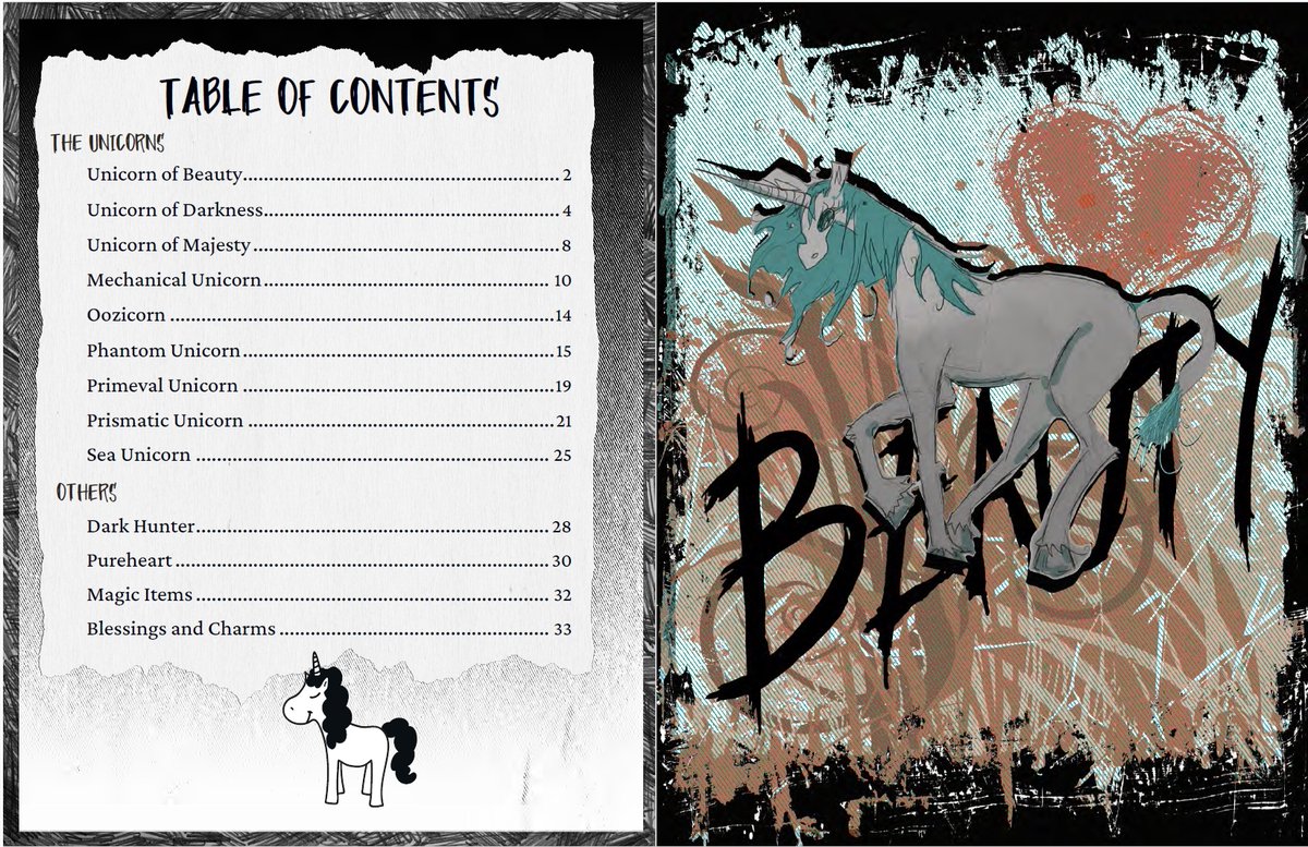Coming to Dmsguild in 6 days, 8/14: a unicorn's magic manifests as the well-known elegant Unicorn of Beauty, but also many more manifestations, such as the ferocious Primeval Unicorn.