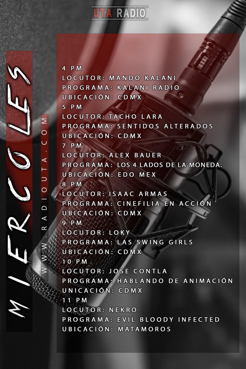 ZonebsRadio's tweet photo. #PowerMiercoles de #UtaRadio presenta https://t.co/iHRUlc2RqH