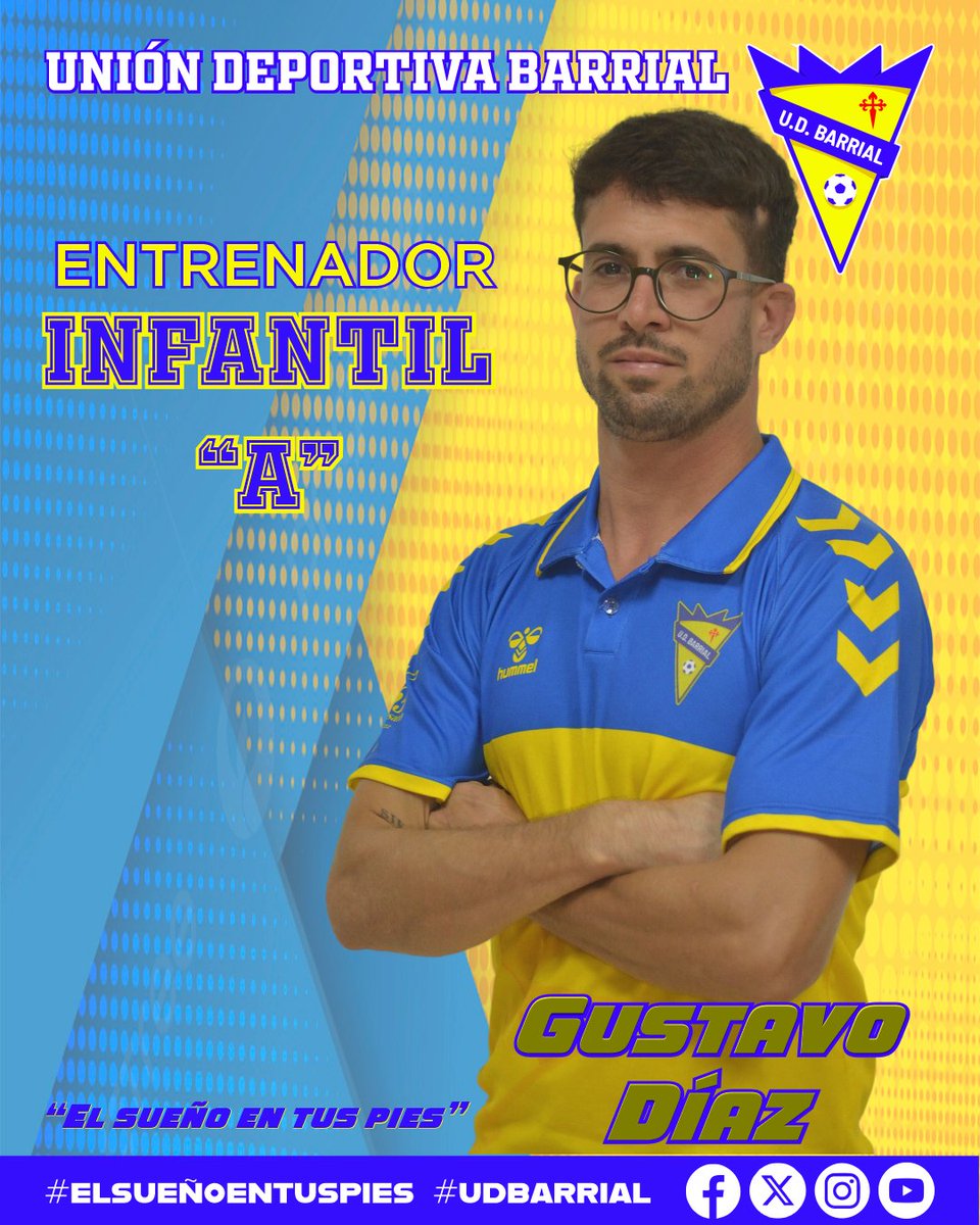 u_d_barrial's tweet photo. Gustavo Díaz entrenará esta temporada al * ¨INFANTIL ❞𝑨❞*. Le deseamos mucha suerte. 💪

#elsueñoentuspies #udbarrial💛💙 https://t.co/tIjm9Flacw
