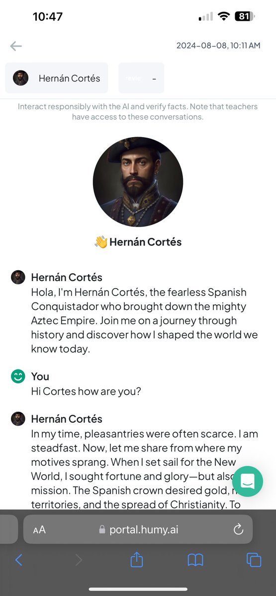 Excited to bring humy.ai into my classroom this fall! 🎉 Imagine having conversations with historical figures—such a game-changer for education! Can’t wait to see the impact on my students. 🚀

#AIinEducation #EdTech #FutureReady #TeachingInnovation #EdChat