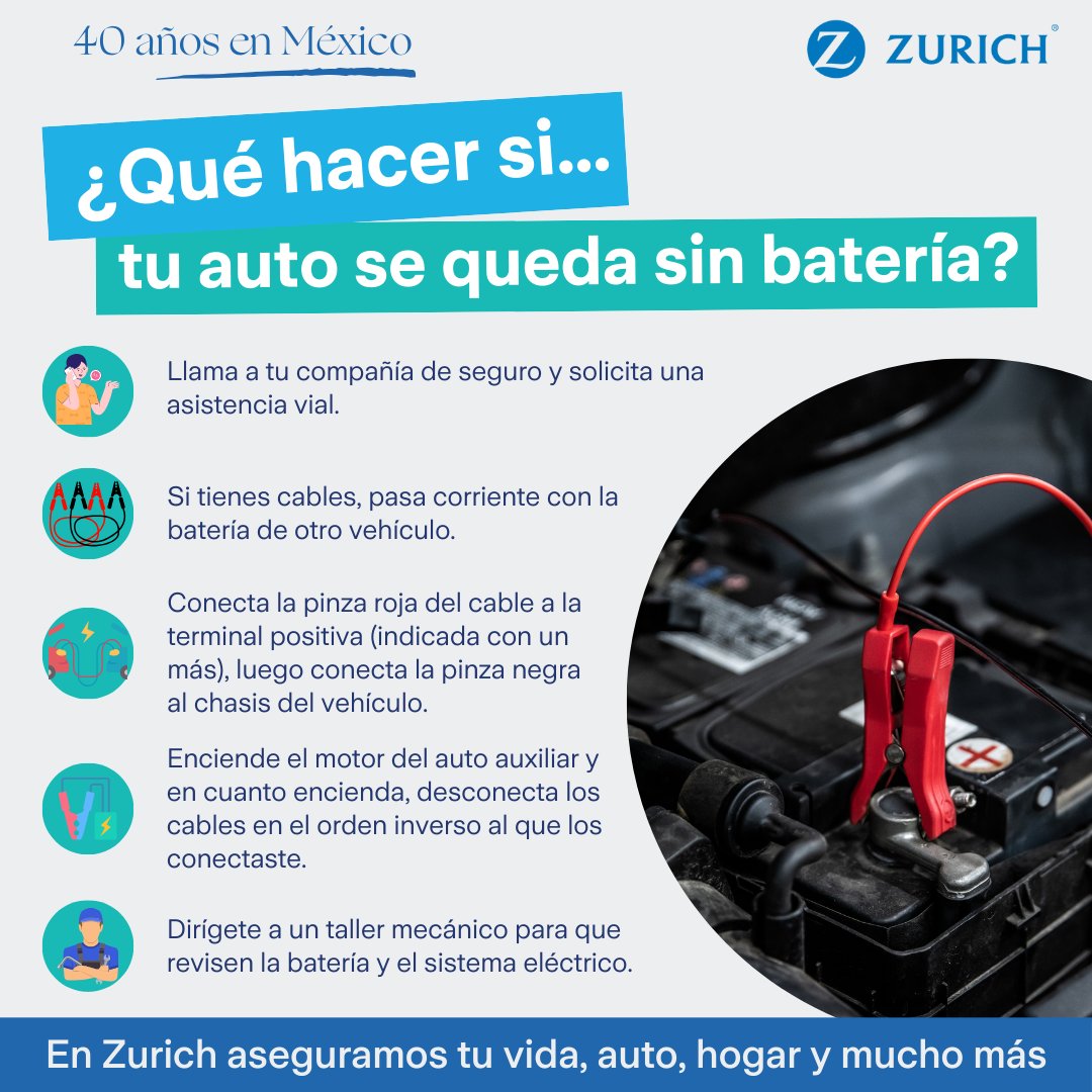 ¡Uh-oh! ¿Tu auto no arranca y sospechas que la batería está muerta? Tranquilo, aquí te traemos la solución.
#ZurichMéxico40Años #auto #solucionesrápidas